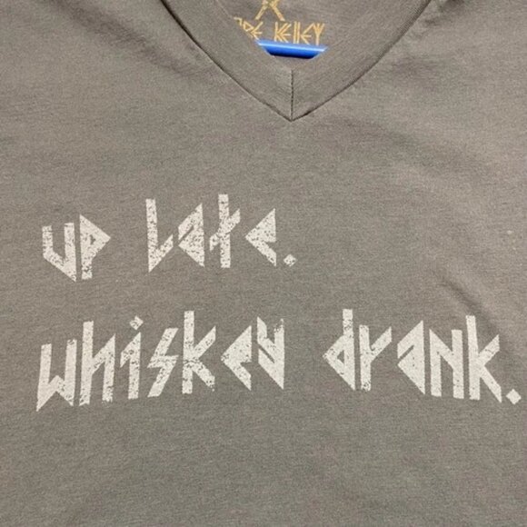 Tribe Kelley V-Neck Tee Women's Small Gray Up Late Whiskey Drank Stretch GUC - Picture 3 of 9